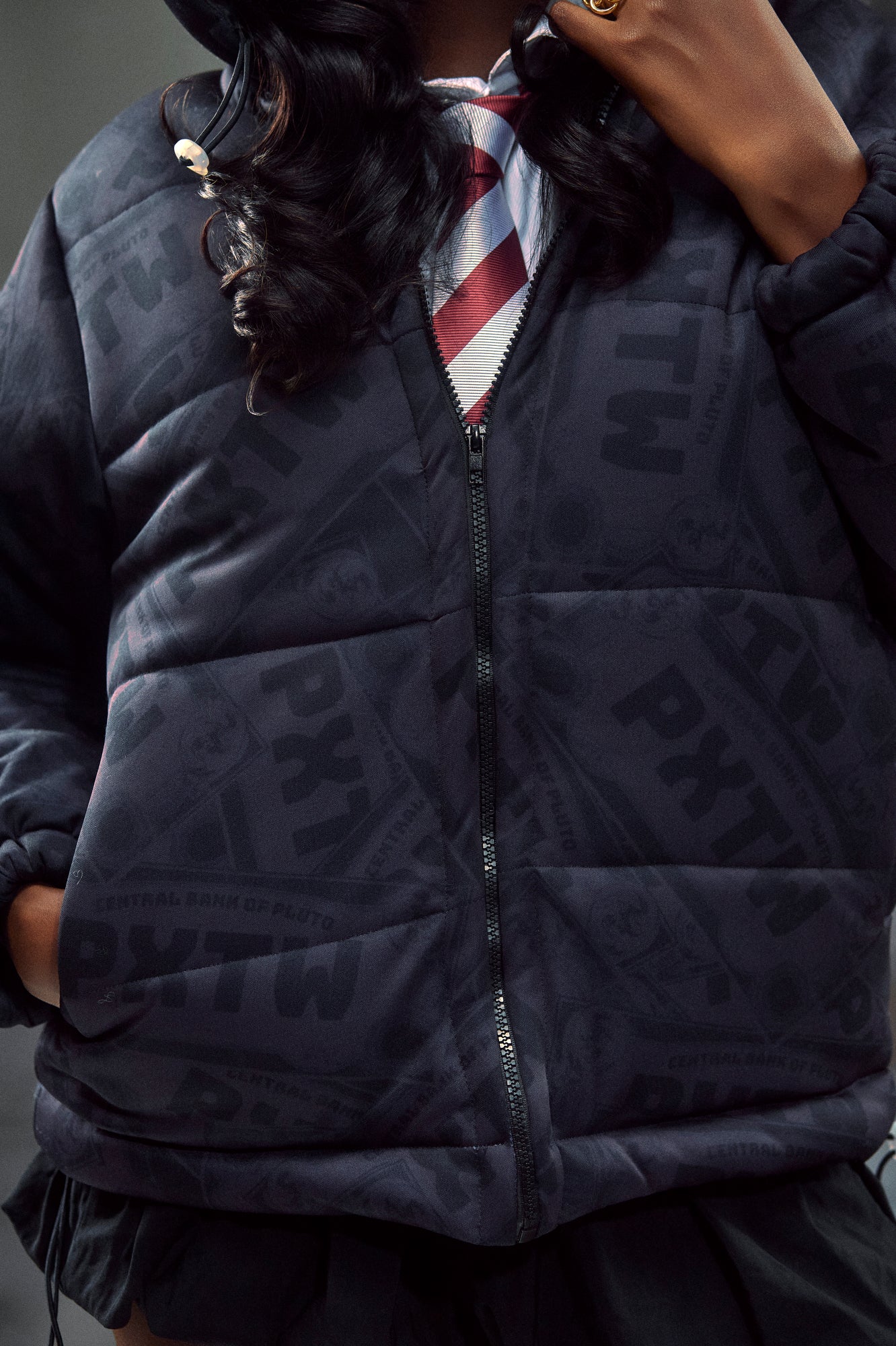 CURRENCY PUFFER JACKET(BLACK)