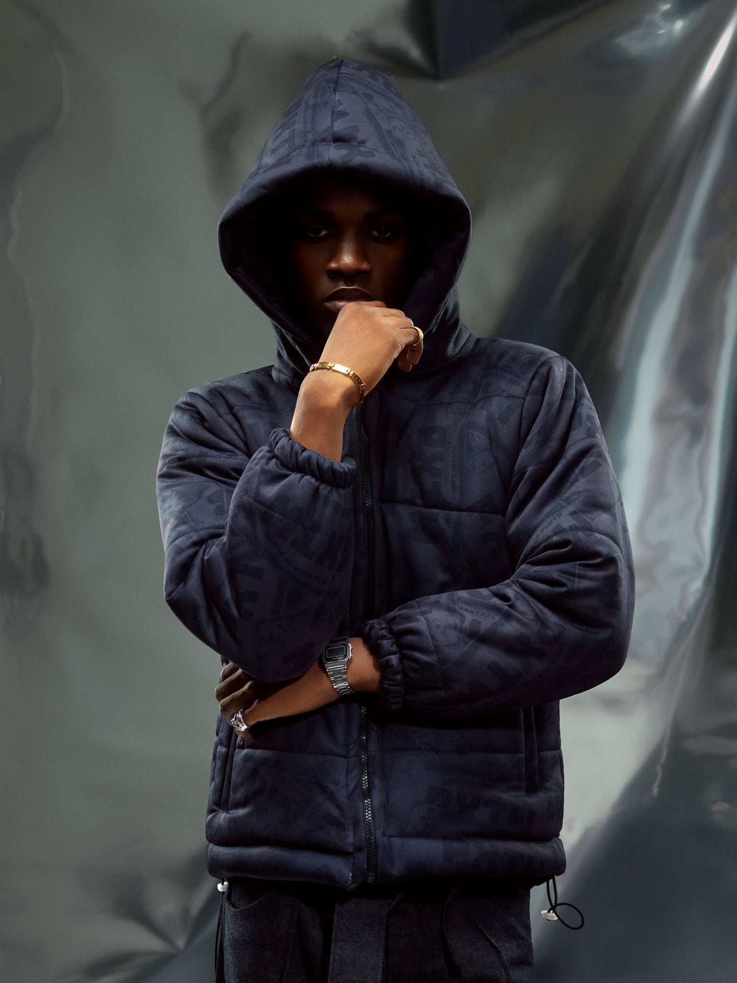 CURRENCY PUFFER JACKET(BLACK)