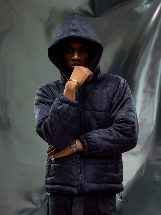 CURRENCY  PUFFER JACKET(BLACK)